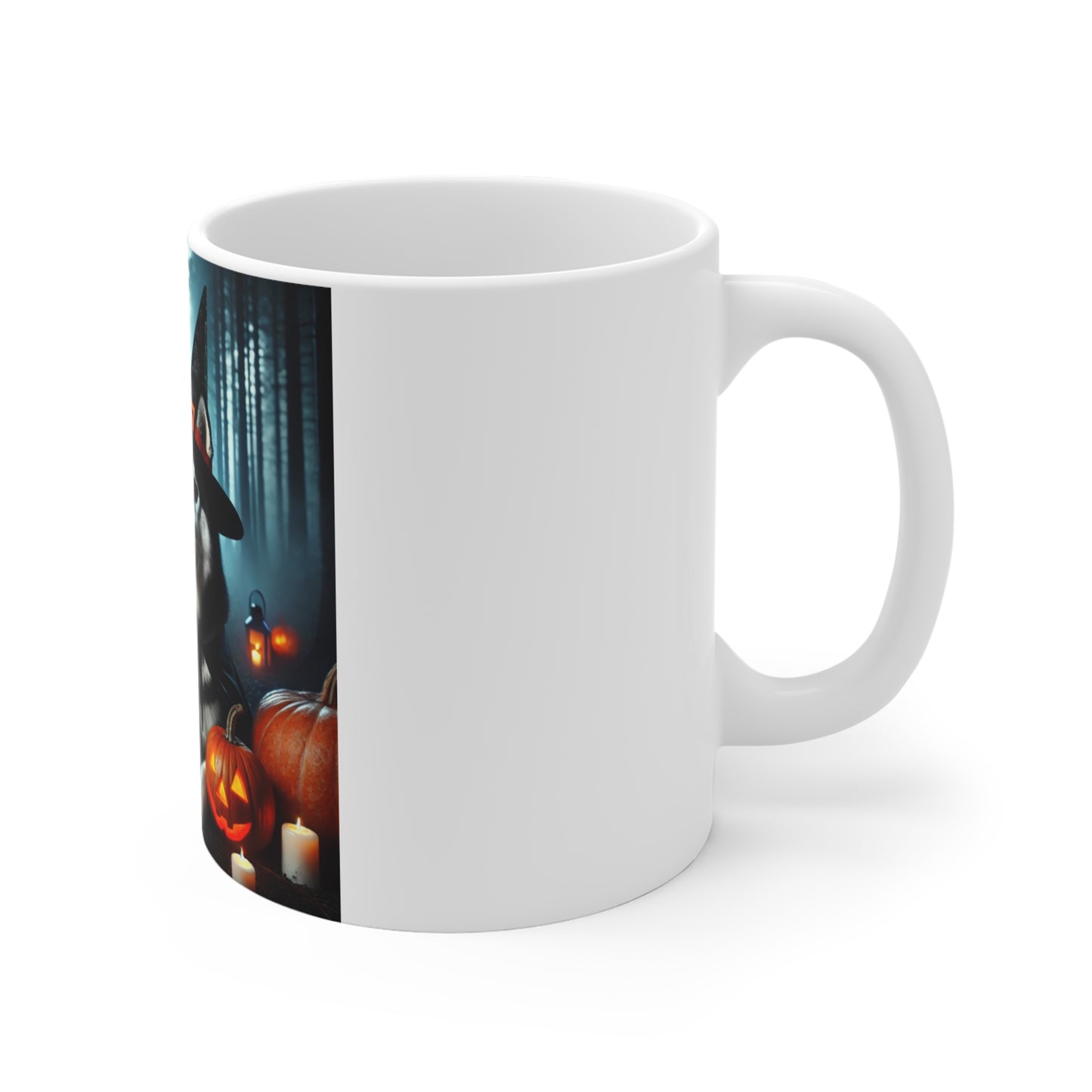 Siberian Husky Witch Halloween Mug - Magical Dog Mug with Cauldron Design