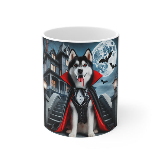 Siberian Husky Vampire Halloween Mug - Spooky Dog Lover's Mug