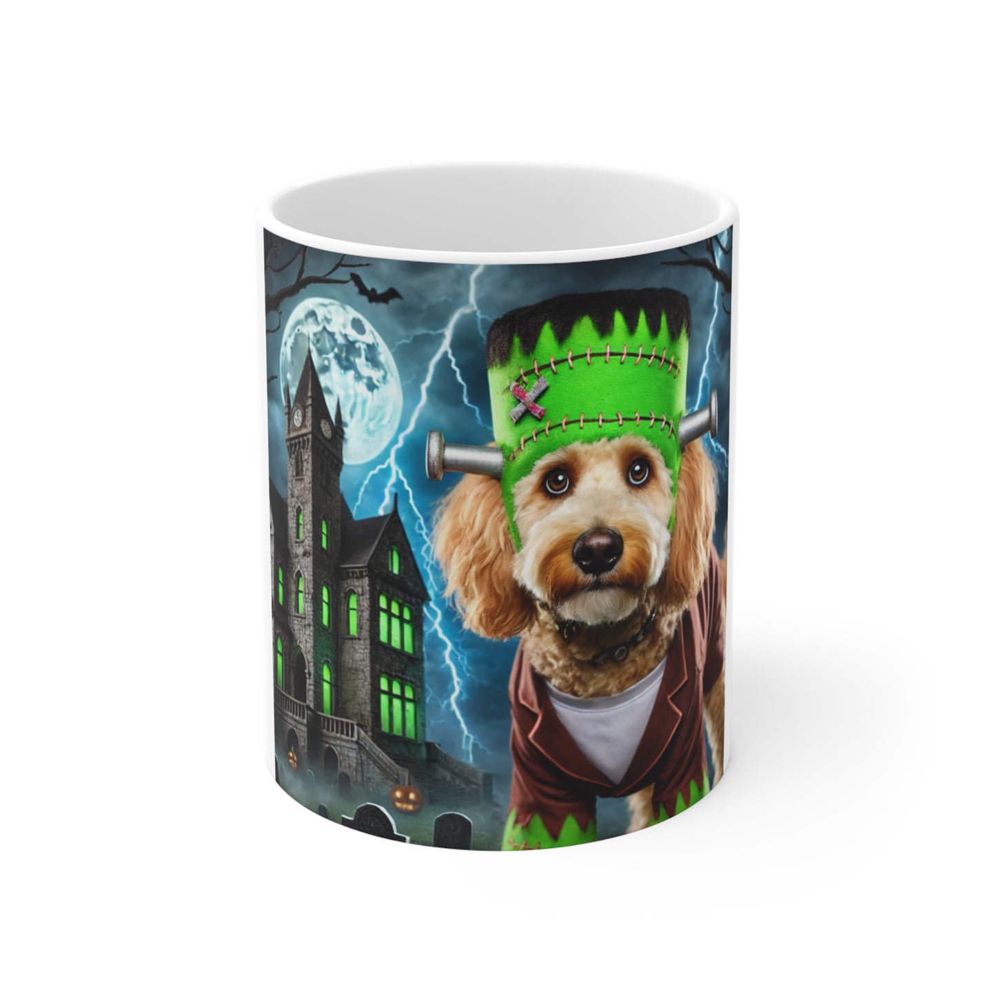 Goldendoodle Frankenstein Halloween Mug - Spooky Dog Mug for Halloween Lovers