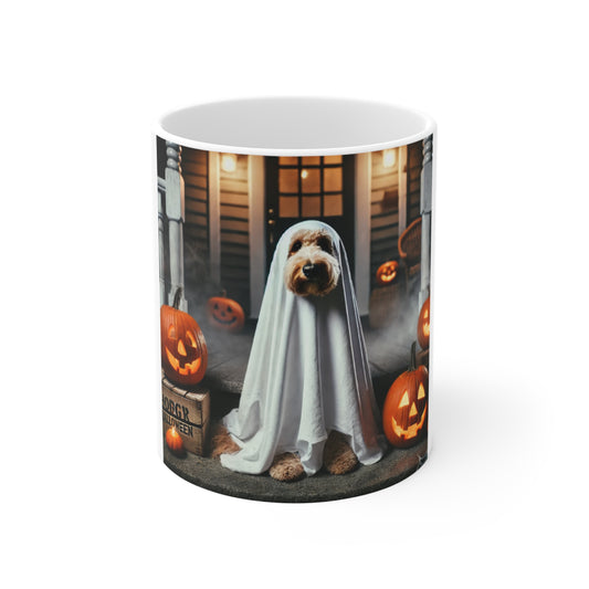 Goldendoodle Ghost Halloween Mug - Spooky Dog Mug for Halloween Lovers