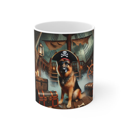 German Shepherd Pirate Halloween Mug - Fun Dog Lover's Mug for Halloween