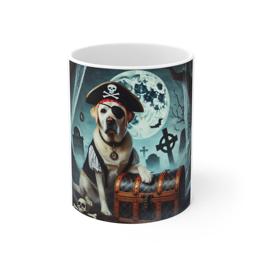 Labrador Retriever Pirate Halloween Mug - Treasure Guarding Dog Mug