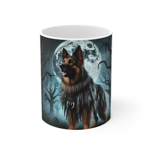 German Shepherd Viking Warrior Halloween Mug - Fierce Dog Mug for Halloween Lovers