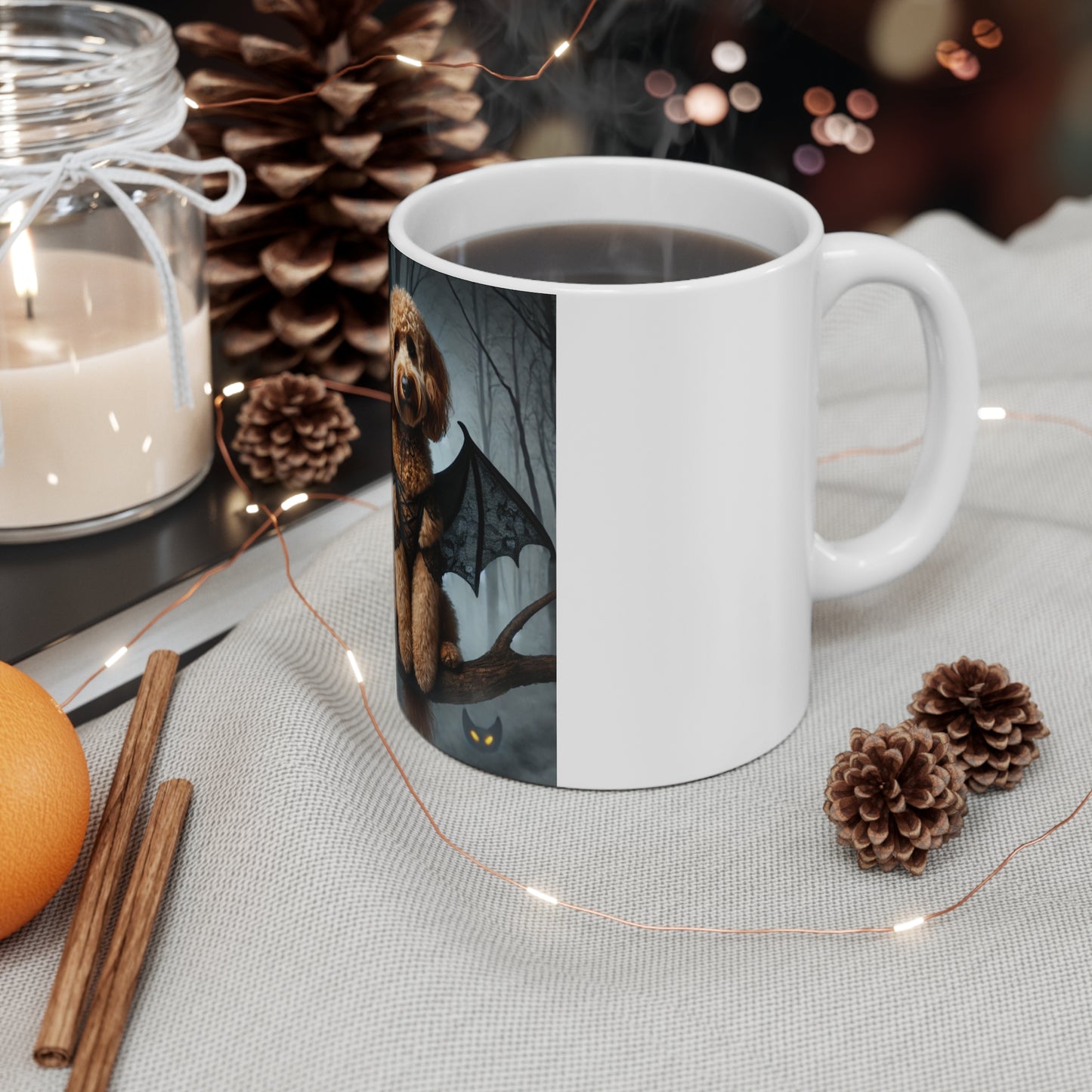 Goldendoodle Bat Halloween Mug - Spooky Dog Mug for Halloween Lovers